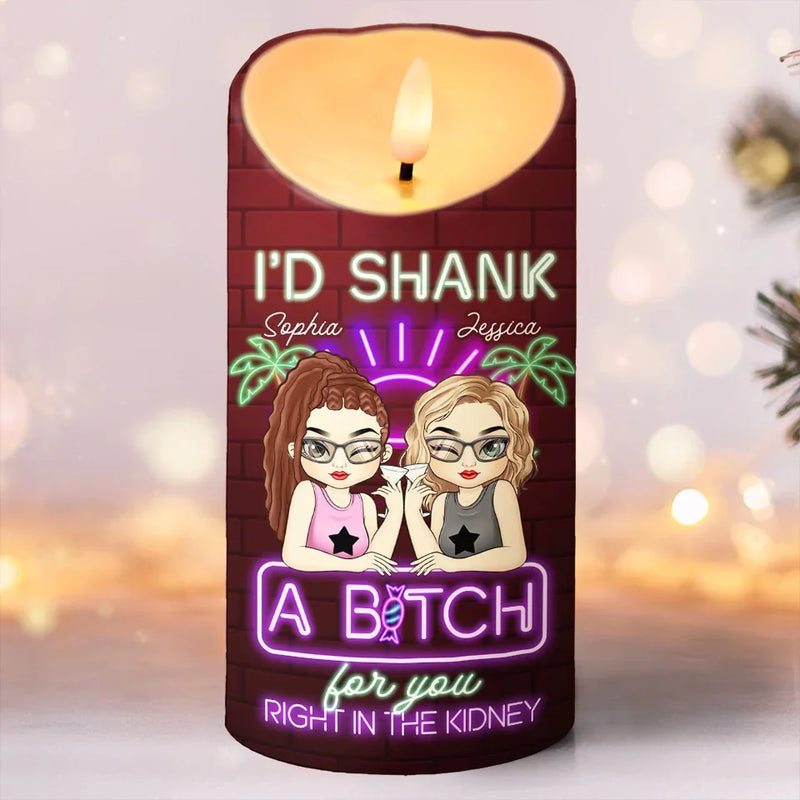 On Our Worst Behavior - Bestie Personalized Custom LED Candle - Christmas Gift For Best Friends, BFF, Sisters