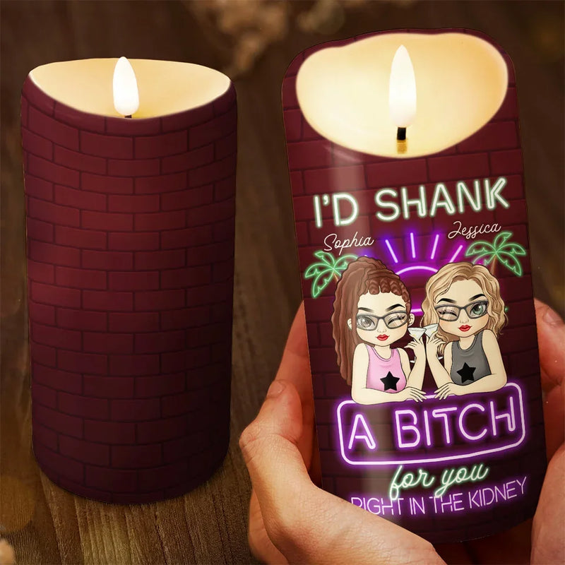 On Our Worst Behavior - Bestie Personalized Custom LED Candle - Christmas Gift For Best Friends, BFF, Sisters