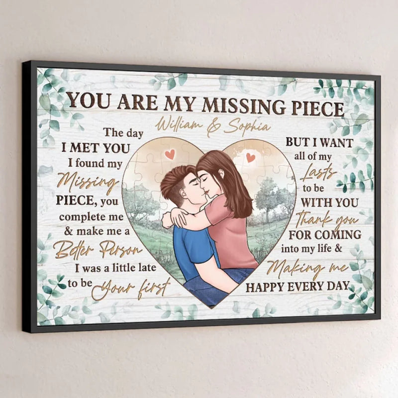 Custom Name Missing Piece Couple Gifts - Personalized Poster