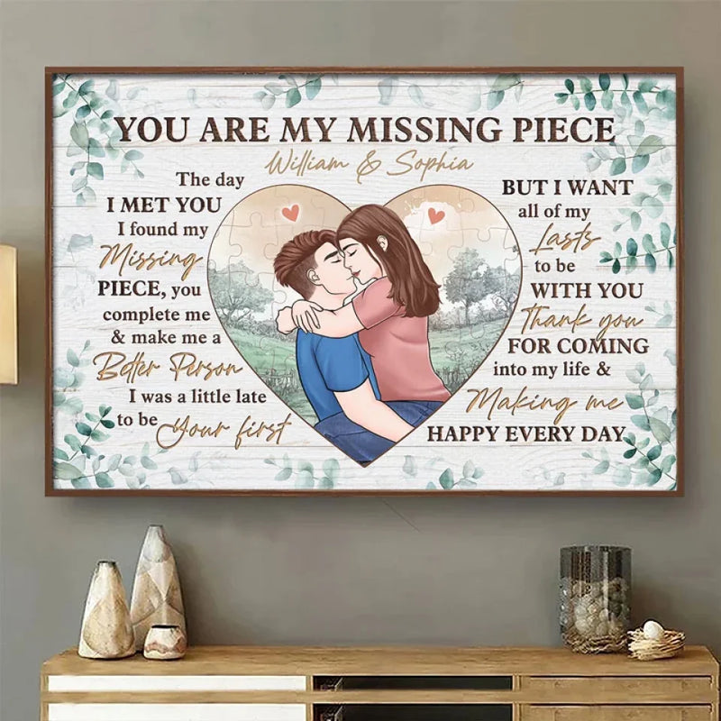 Custom Name Missing Piece Couple Gifts - Personalized Poster