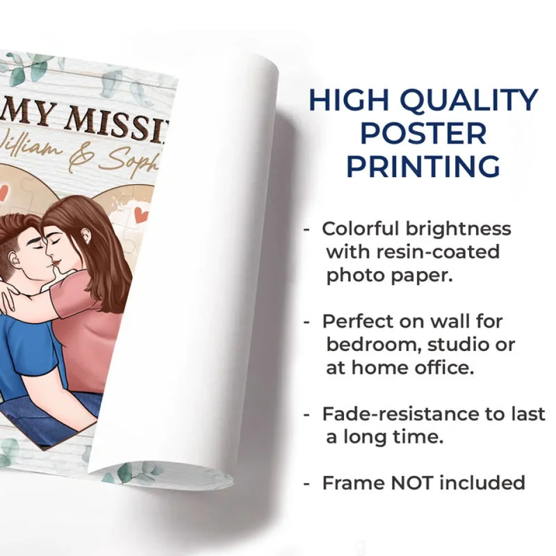 Custom Name Missing Piece Couple Gifts - Personalized Poster