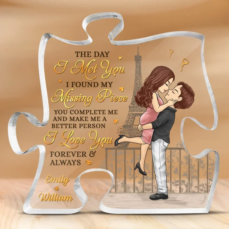 Thank You For Being Such An Important Piece Of My Life - Couple Personalized Custom Puzzle Shaped Acrylic Plaque - Gift For Husband Wife, Anniversary