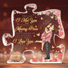 I Love You Forever And Always - Couple Personalized Custom Puzzle Shaped Acrylic Plaque - Christmas Gift For Husband Wife, Anniversary