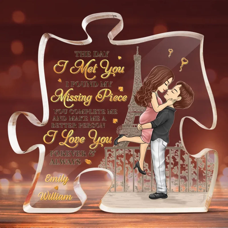 Thank You For Being Such An Important Piece Of My Life - Couple Personalized Custom Puzzle Shaped Acrylic Plaque - Gift For Husband Wife, Anniversary