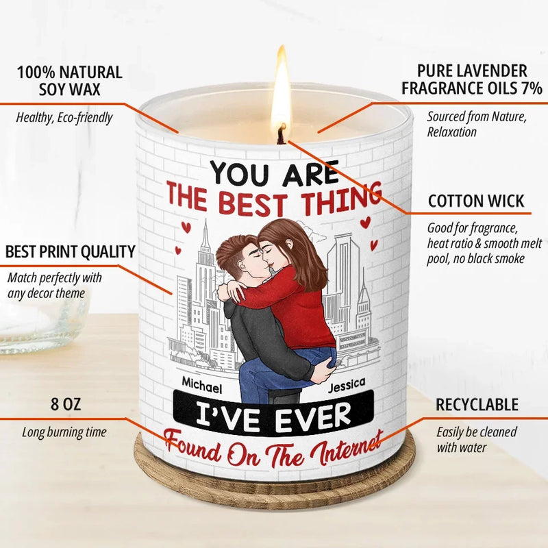 I Love You More Than Pizza - Couple Personalized Custom Smokeless Scented Candle - Christmas Gift For Husband Wife, Anniversary