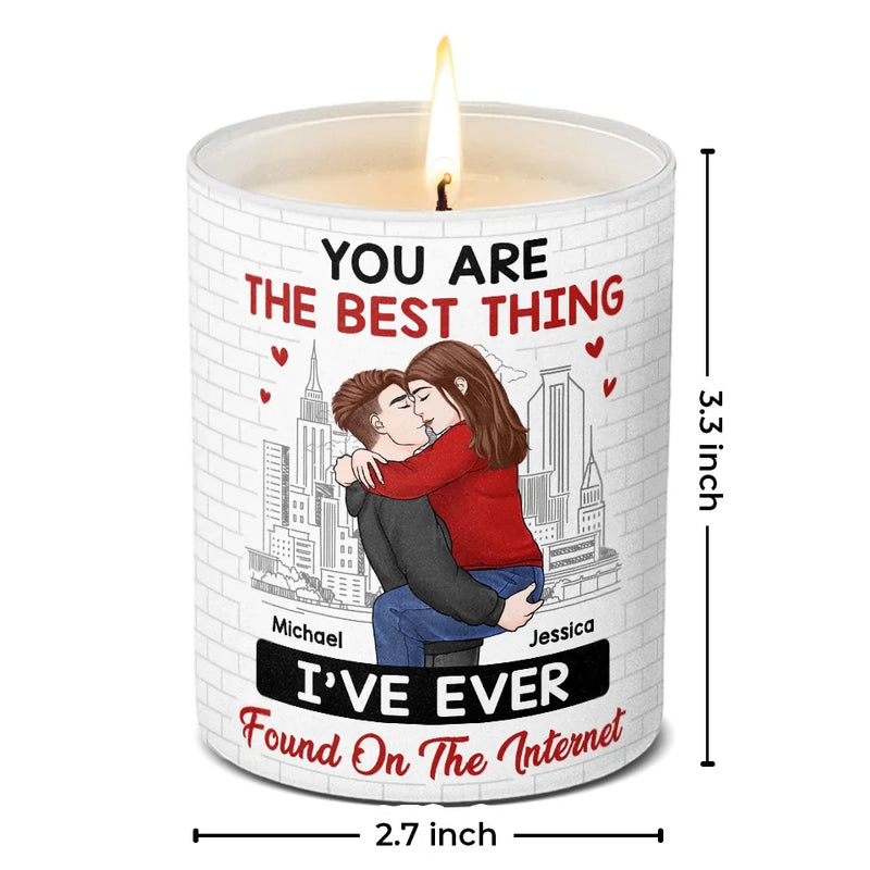 I Love You More Than Pizza - Couple Personalized Custom Smokeless Scented Candle - Christmas Gift For Husband Wife, Anniversary