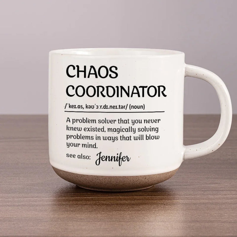 Master Of Chaos - Coworker Personalized Custom Printed Pottery Mug - Gift For Coworkers, Work Friends, Colleagues