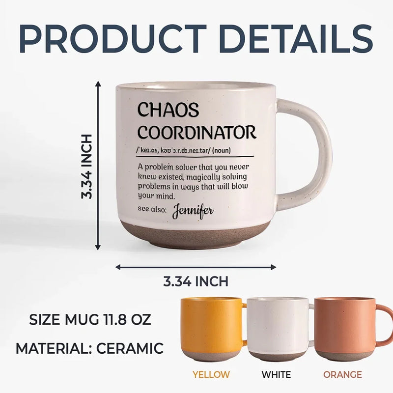 Master Of Chaos - Coworker Personalized Custom Printed Pottery Mug - Gift For Coworkers, Work Friends, Colleagues