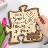 When I Met You I Found My Missing Piece - Couple Personalized Custom 2-Layered Wooden Plaque With Stand - Gift For Husband Wife, Anniversary