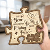 When I Met You I Found My Missing Piece - Couple Personalized Custom 2-Layered Wooden Plaque With Stand - Gift For Husband Wife, Anniversary