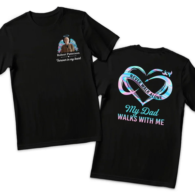 Custom Photo Memorial Dad Gifts - Personalized Apparel Back And Front Printed