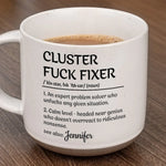 Custom Name Funny Problem Solver Gifts - Personalized Pottery Mug