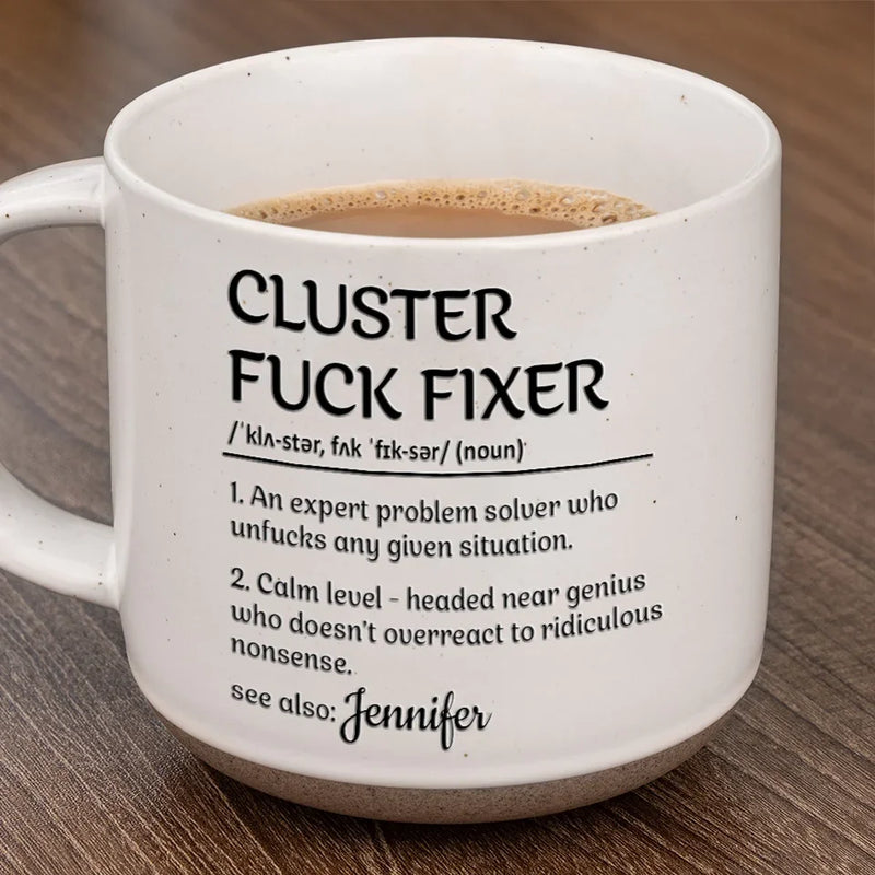 Custom Name Funny Problem Solver Gifts - Personalized Pottery Mug