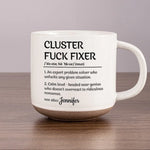 Custom Name Funny Problem Solver Gifts - Personalized Pottery Mug