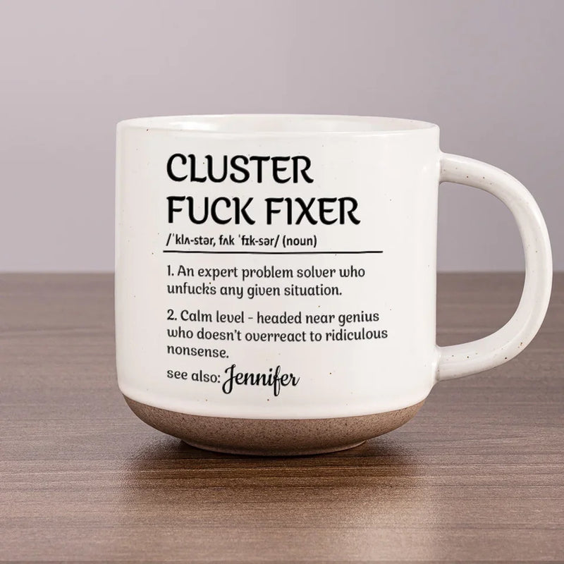 Custom Name Funny Problem Solver Gifts - Personalized Pottery Mug