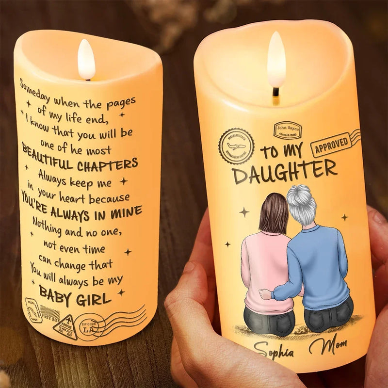 A Mother Is Her Daughter’s First Home - Family Personalized Custom LED Candle - Christmas Gift For Mom, Grandma