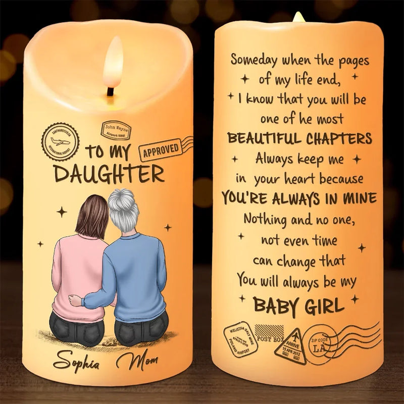 A Mother Is Her Daughter’s First Home - Family Personalized Custom LED Candle - Christmas Gift For Mom, Grandma