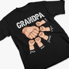 Grandpa Hold Their Children's Hands For A Short While, But Their Hearts Forever - Family Personalized Custom Unisex T-shirt, Premium T-shirt, Hoodie - Gift For Grandpa