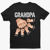 Grandpa Hold Their Children's Hands For A Short While, But Their Hearts Forever - Family Personalized Custom Unisex T-shirt, Premium T-shirt, Hoodie - Gift For Grandpa