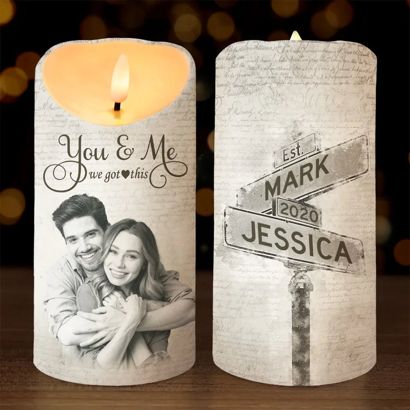 Custom Photo Couple Gifts - Personalized LED Candle