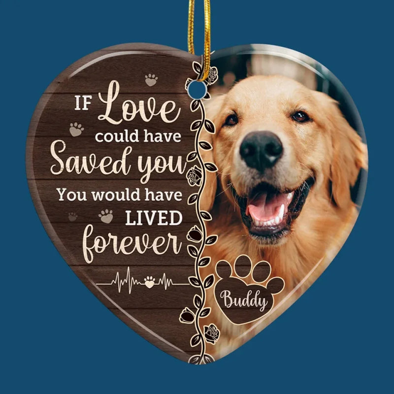 Custom Pet Photo Memorial Gifts for Dog Lovers - Personalized Ceramic Ornament