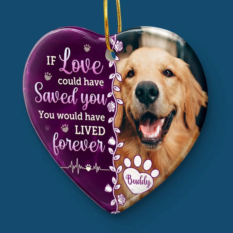 Custom Pet Photo Memorial Gifts for Dog Lovers - Personalized Ceramic Ornament