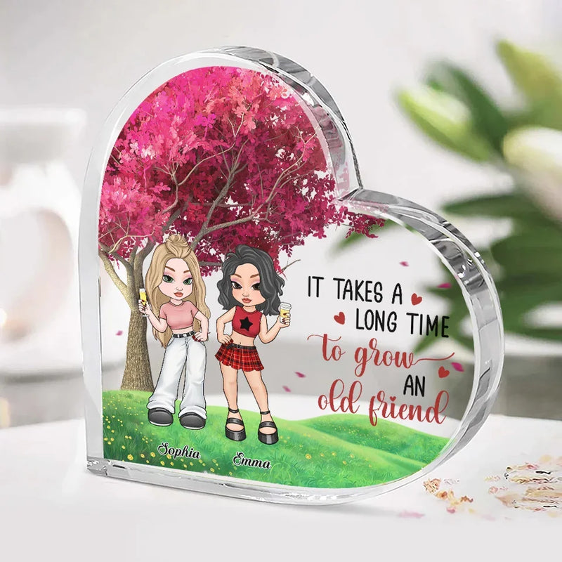 Custom Name Old Friend Gifts for Best Friends - Personalized Shaped Acrylic Plaque