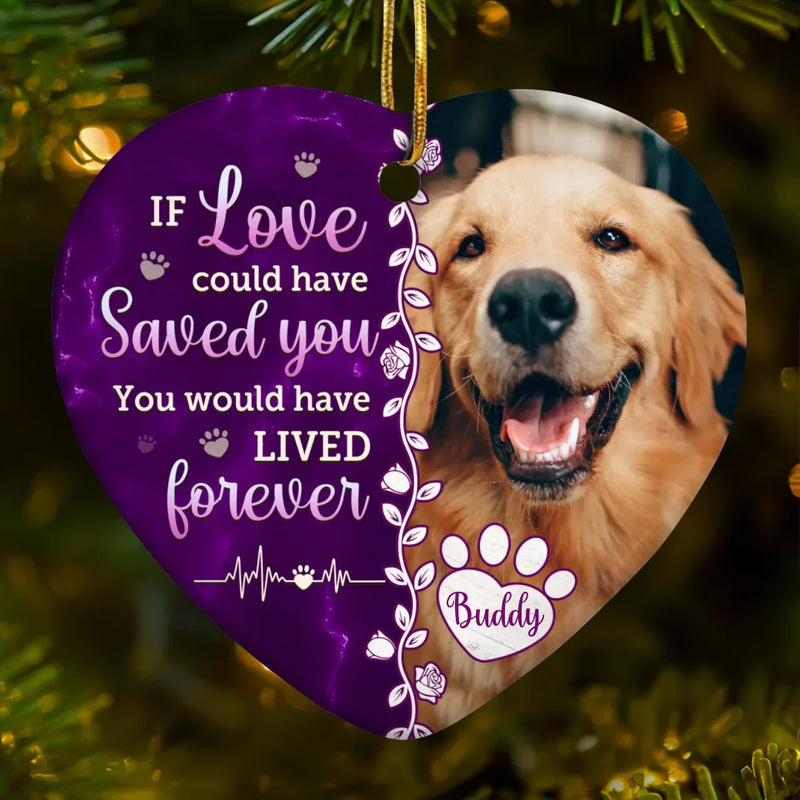 Custom Pet Photo Memorial Gifts for Dog Lovers - Personalized Ceramic Ornament