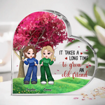 Custom Name Old Friend Gifts for Best Friends - Personalized Shaped Acrylic Plaque