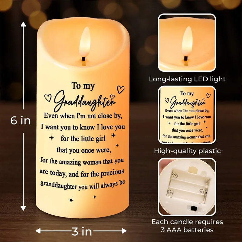 Custom Name Granddaughter Love Gifts - Personalized LED Candle