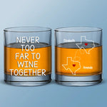 Custom Name Long Distance Friendship Gifts - Personalized Whiskey Glass