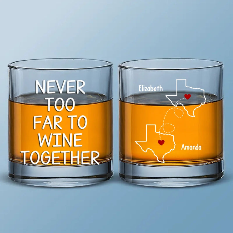 Custom Name Long Distance Friendship Gifts - Personalized Whiskey Glass