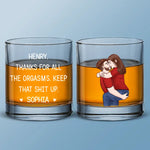Custom Name Funny Naughty Couple Gifts - Personalized Whiskey Glass