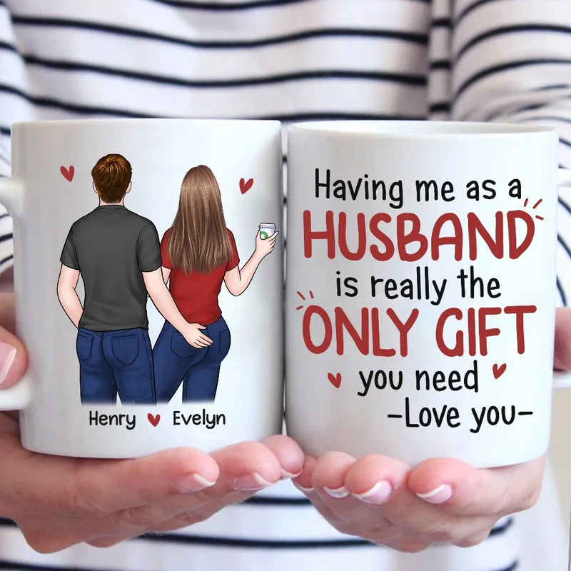 The Boyfriend You Are Lucky To Have - Couple Personalized Custom Mug - Christmas Gift For Husband Wife, Anniversary