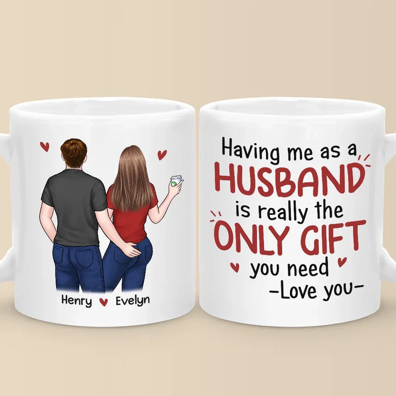 The Boyfriend You Are Lucky To Have - Couple Personalized Custom Mug - Christmas Gift For Husband Wife, Anniversary