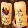 Thanks For Being My Unbiological Sister - Bestie Personalized Custom LED Candle - Christmas Gift For Best Friends, BFF, Sisters