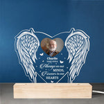 Custom Photo Memorial Angel Wings Decor - Personalized Acrylic LED Light