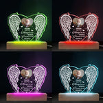 Custom Photo Memorial Angel Wings Decor - Personalized Acrylic LED Light