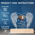 Custom Photo Memorial Angel Wings Decor - Personalized Acrylic LED Light