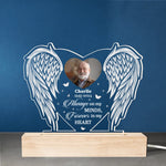 Custom Photo Memorial Angel Wings Decor - Personalized Acrylic LED Light