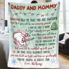 Love Kisses And Kicks From Baby Bump - Family Personalized Custom Blanket - Baby Shower Gift, First Christmas Gift, Christmas Gift For First Mom
