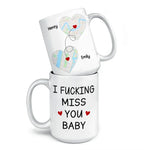 Custom Name Long Distance Couple Gifts - Personalized Mugs