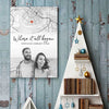 Custom Photo Location Map The Beginning Of Forever - Couple Personalized Custom Map Vertical Poster - Map Art, Christmas Gift For Husband Wife, Anniversary
