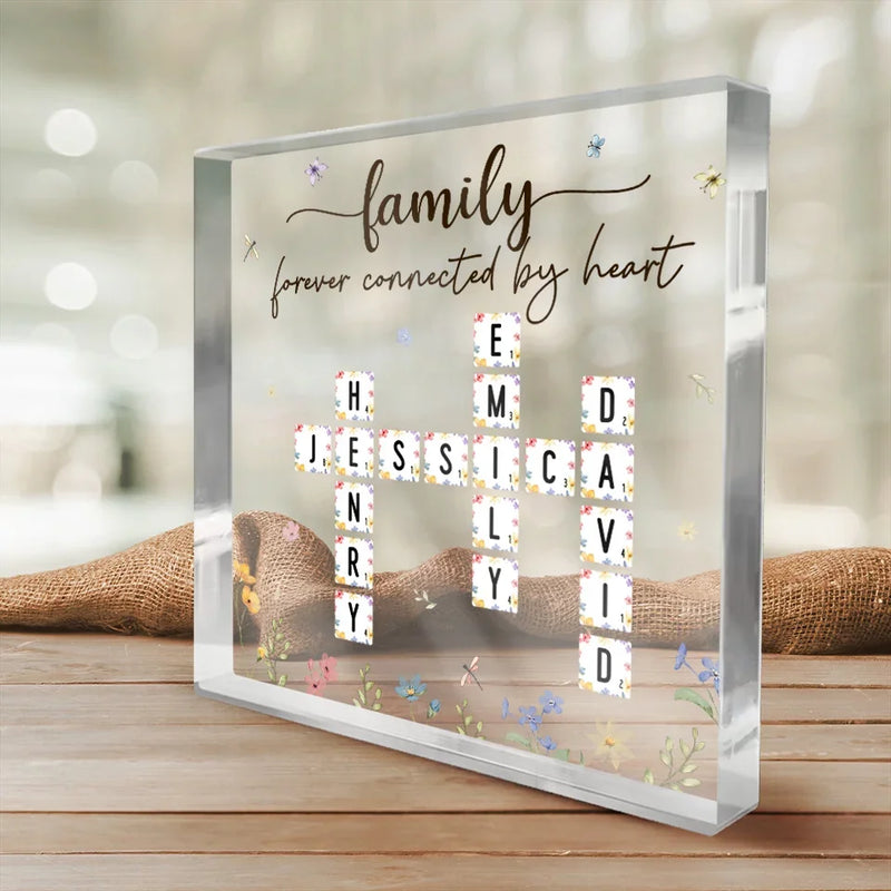 Family First, Always - Family Personalized Custom Square Shaped Acrylic Plaque - Christmas Gift For Family Members, Siblings, Brothers, Sisters
