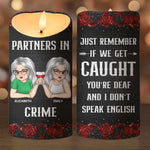 Custom Name Partners in Crime Gifts for Best Friends - Personalized LED Candle