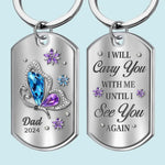 Custom Memorial Butterfly Gifts for Mom and Dad - Personalized Keychain
