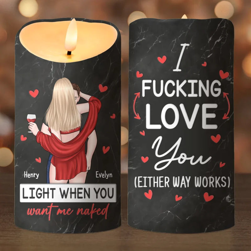 My Love For You Shines Brighter Than A Million Christmas Lights - Couple Personalized Custom LED Candle - Christmas Gift For Husband Wife, Anniversary