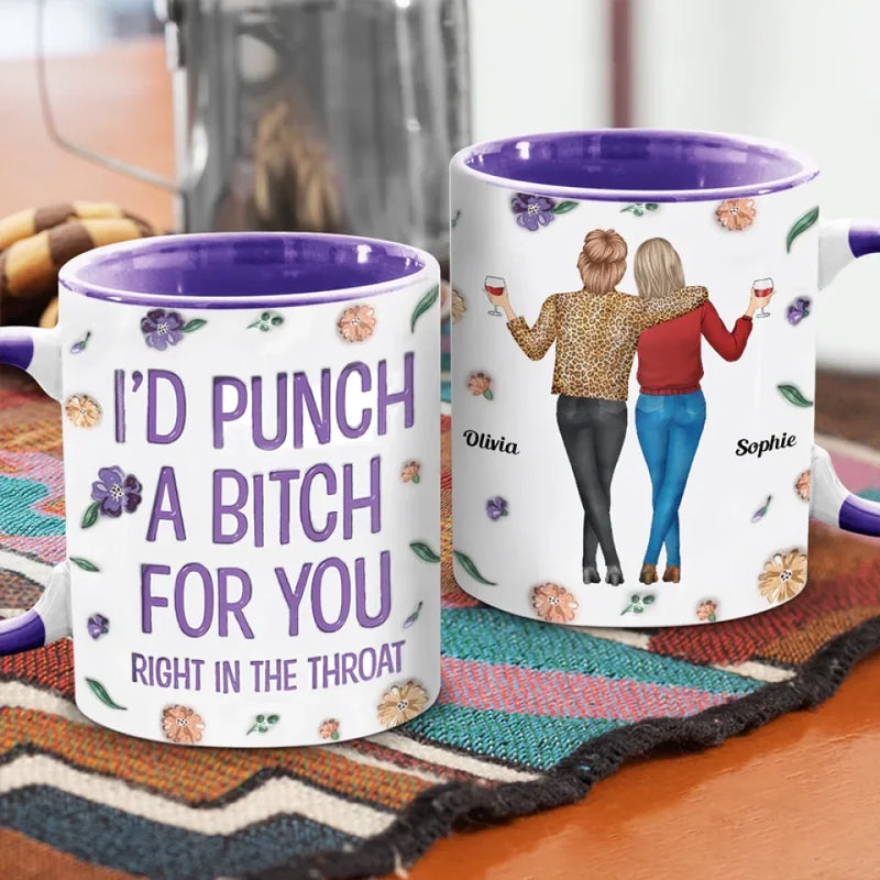 Laughter Is Better With You - Bestie Personalized Custom 3D Inflated Effect Printed Accent Mug - Christmas Gift For Best Friends, BFF, Sisters