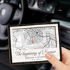 Location Map I Carry Your Heart With Me - Couple Personalized Custom Map Car Visor Clip - Map Art, Christmas Gift For Husband Wife, Anniversary