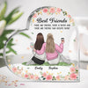 There Are Friends That Become Family - Bestie Personalized Custom Heart Shaped Acrylic Plaque - Christmas Gift For Best Friends, BFF, Sisters
